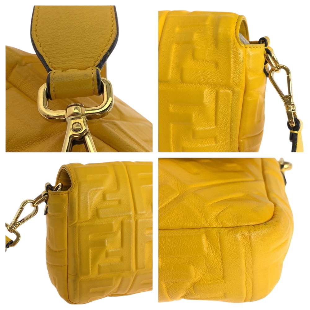 FENDI Zucca Mamma Bucket Yellow Leather Shoulder Bag Messenger 8BR600 (Yellow... - Picture 6 of 10